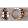 Image 1 : Oval Ice Pink Topaz Gold Ring  [137766]