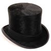 Image 1 : Black Velvet Style Top Hat, Non Folding, Unused  [135041]