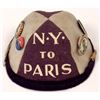Image 3 : Spectacular Souvenir Cap Commemorating Lindbergh Flight from NY to Paris  [137429]