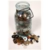 Image 1 : Antique Canning Jar Full of Antique Buttons  [137089]