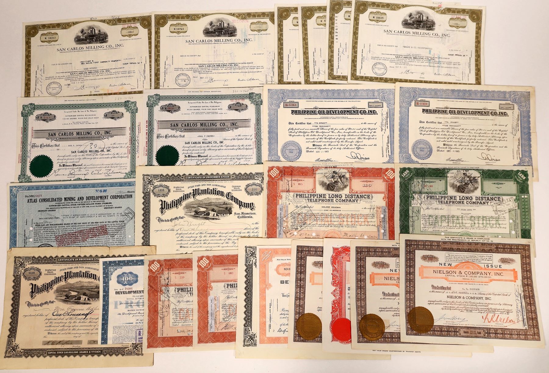 Philippine Stock Certificate Collection 135073 Holabird Western philippine-stock-certificate-collection-135073-holabird-western