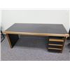 Image 1 : Time Office Italy Black Laminate & Wood Desk w/ Under Cabinet 80"x30"H
