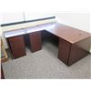 Image 1 : Wooden "L" Shape Desk w/ 3 Under Cabinets 70" & 48" x 23"W x 29"H