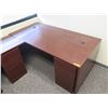 Image 2 : Wooden "L" Shape Desk w/ 3 Under Cabinets 70" & 48" x 23"W x 29"H