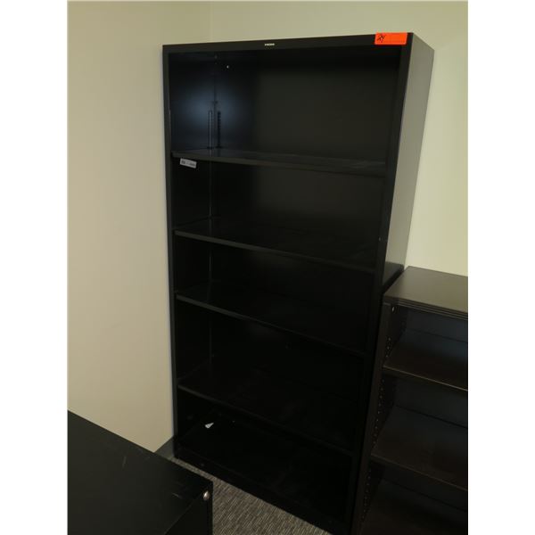 HON Black 5 Shelf Metal Bookcase S72ABC 34"x12"x71"H