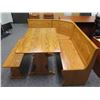 Image 2 : Wooden Corner Nook Table 42"x27"x30"H & Bench 69"x20"