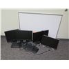 Image 1 : Qty 4 Computer Monitors, Keyboard, USB Port & White Board 47"x16"