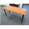 Image 1 : Wooden Table w/ Metal Legs & Back Guard 59"x23"x29"H