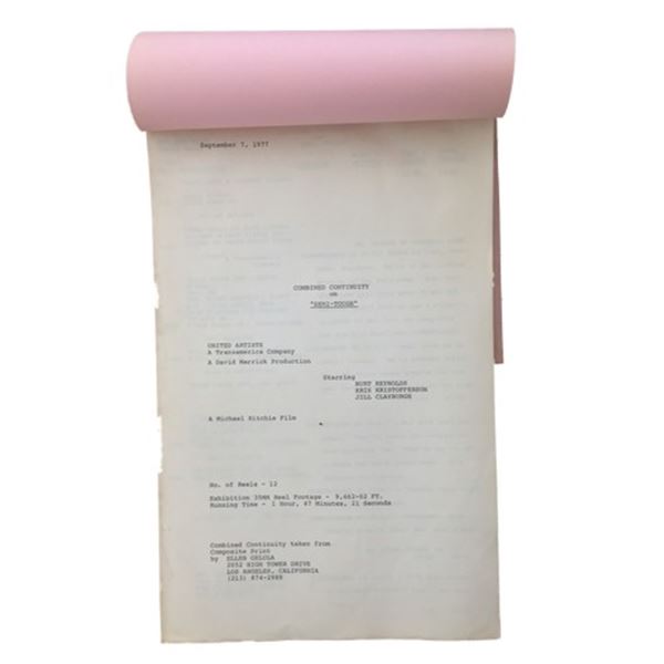 Semi Tough (1977) Burt Reynolds Continuity Script