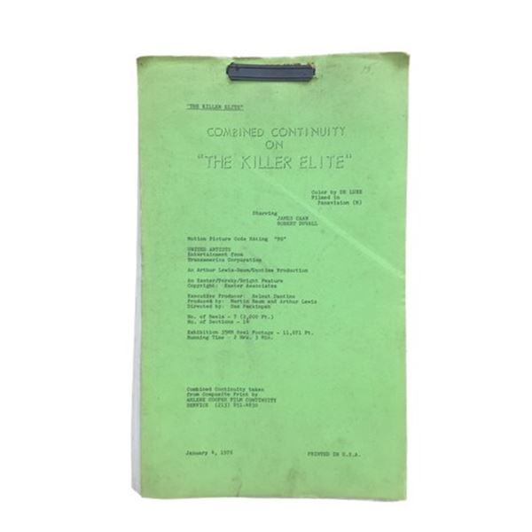 The Killer Elite James Caan Robert Duvall Script