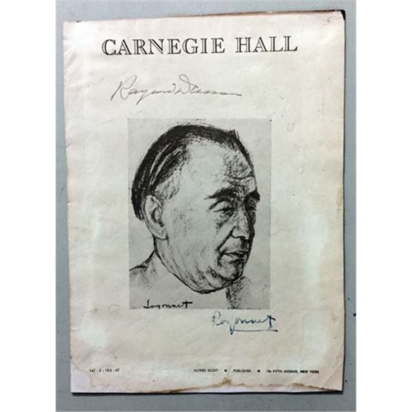 Carnegie Hall Alfred Scott Signed Flyer