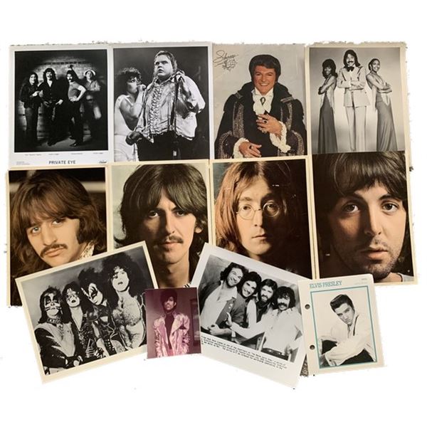 Elvis/Beatles/Kiss/Liberace Collection of Photos (12)