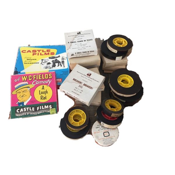 Collection of 35mm Projection Film Trailer Reels (~24)