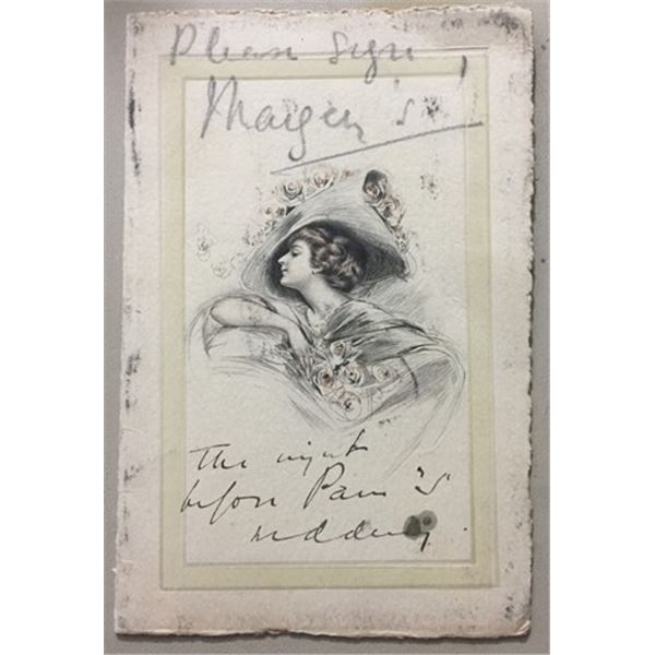 Carlton Hotel & Restaurant Bulkeley-Johnson Signed Menu