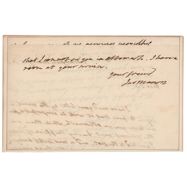 James Monroe Autograph Letter Signed