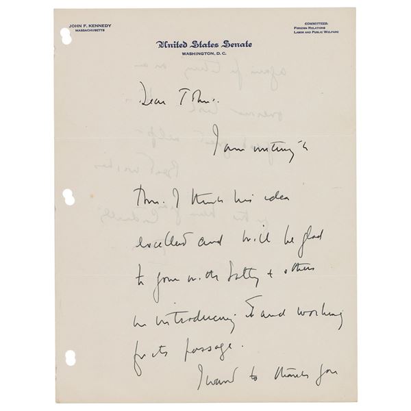 John F. Kennedy Autograph Letter Signed