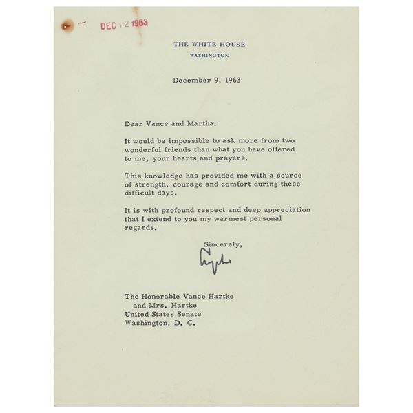 Lyndon B. Johnson Typed Letter Signed as President
