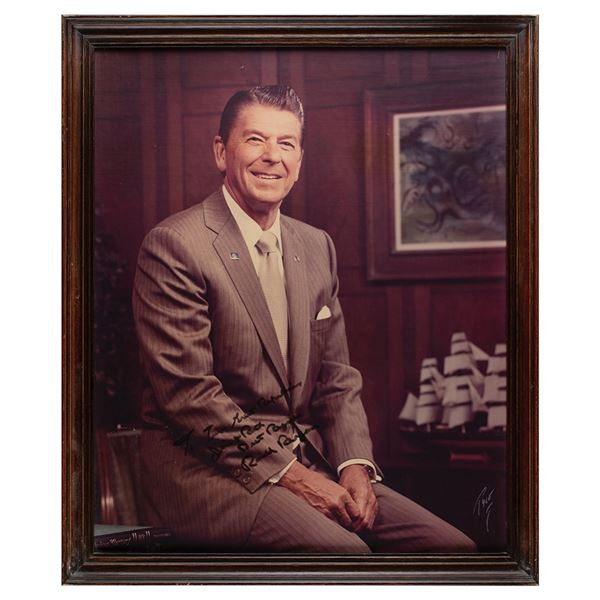 Ronald Reagan Signed Oversized Photograph