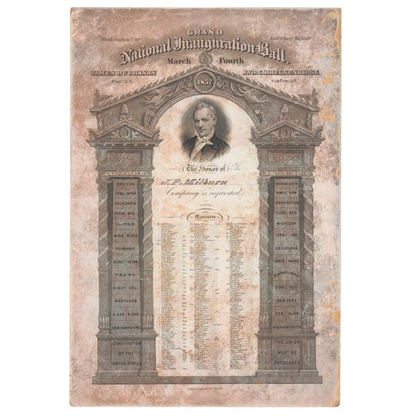 James Buchanan Inaugural Ball Invitation