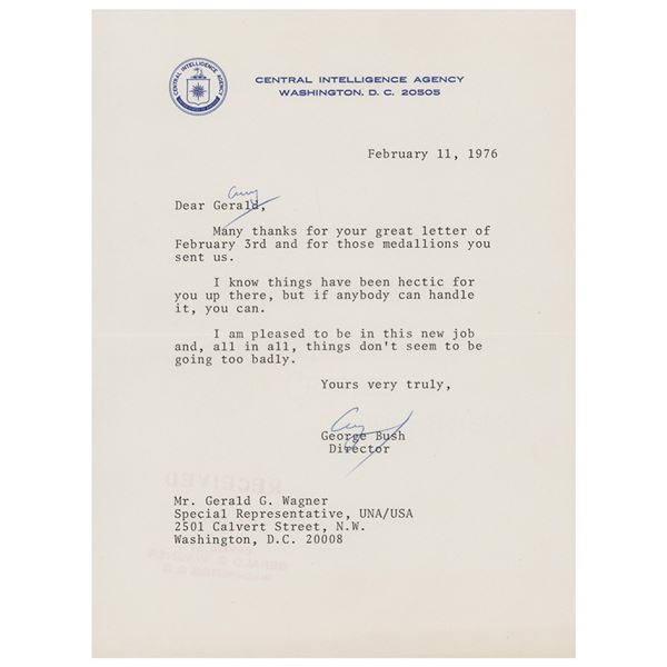 George Bush Typed Letter Signed