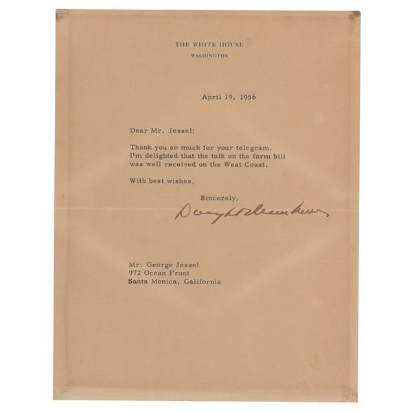 Dwight D. Eisenhower Typed Letter Signed as President