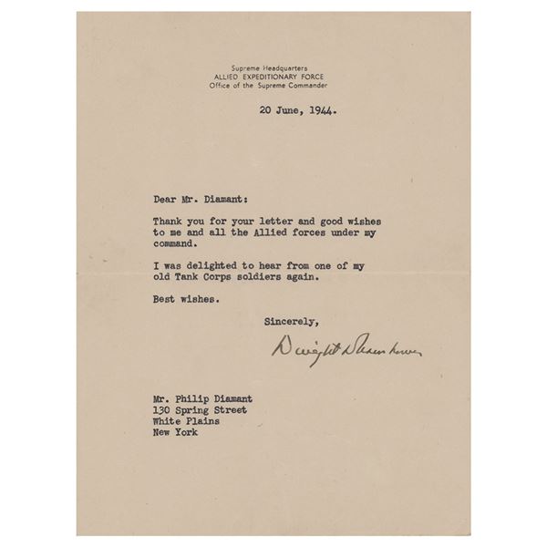 Dwight D. Eisenhower Typed Letter Signed