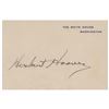 Image 1 : Herbert Hoover Signed White House Card as President
