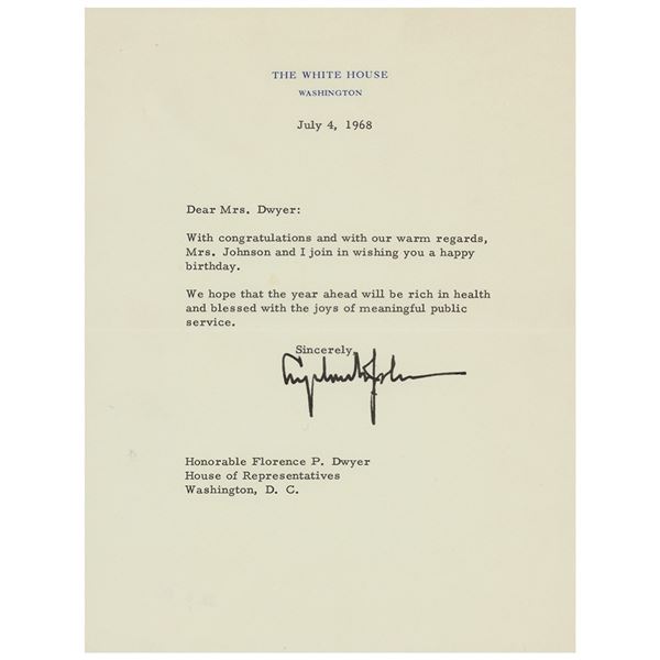 Lyndon B. Johnson Typed Letter Signed as President