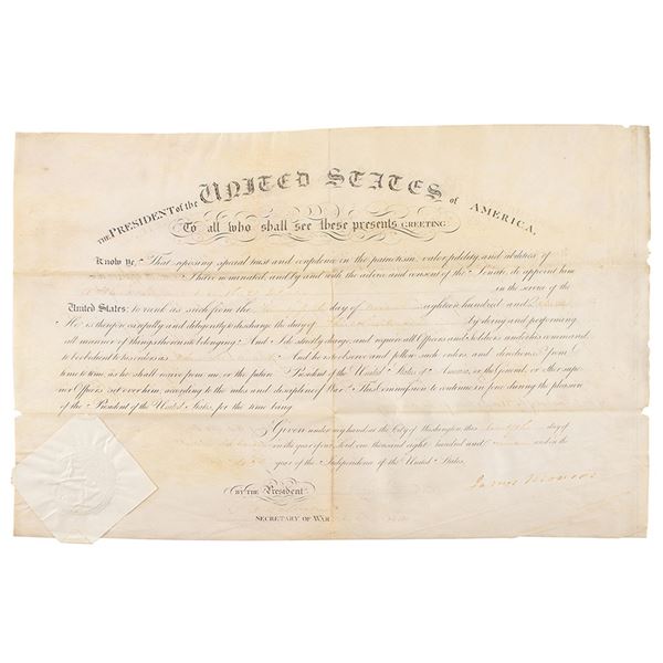 James Monroe Document Signed as President