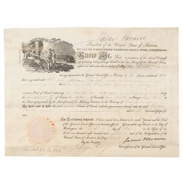 James Monroe Document Signed as President