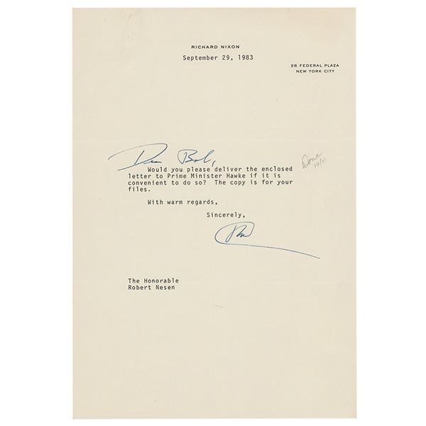 Richard Nixon Typed Letter Signed