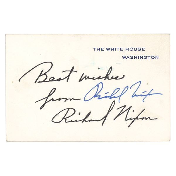 Richard Nixon Signed White House Card