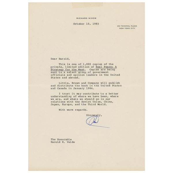 Richard Nixon Typed Letter Signed