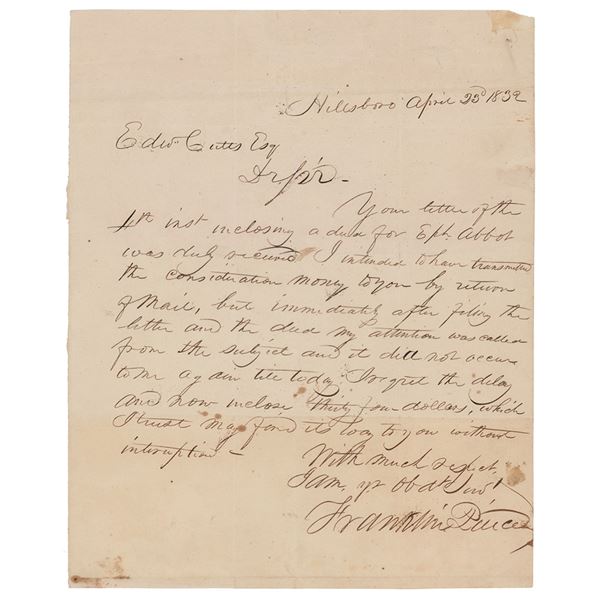 Franklin Pierce Autograph Letter Signed