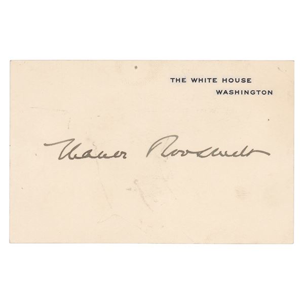 Eleanor Roosevelt Signed White House Card