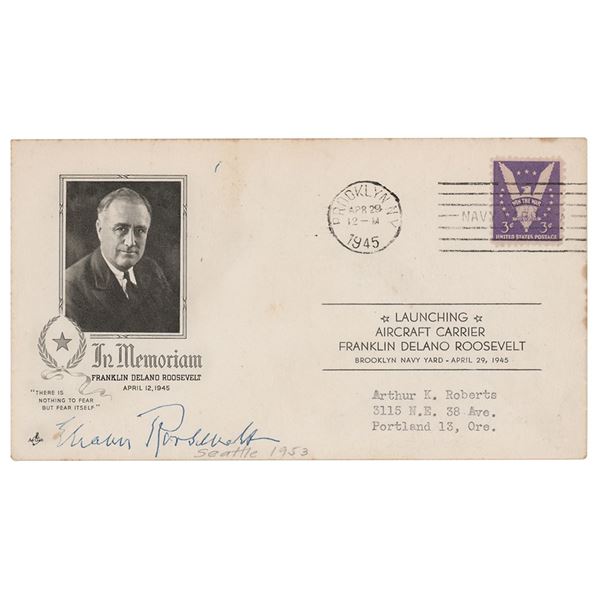 Eleanor Roosevelt Signed Commemorative Cover