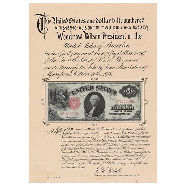 Woodrow Wilson Personally Used One Dollar Bill