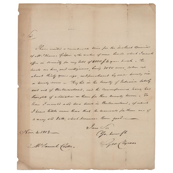 George Clymer Autograph Letter Signed