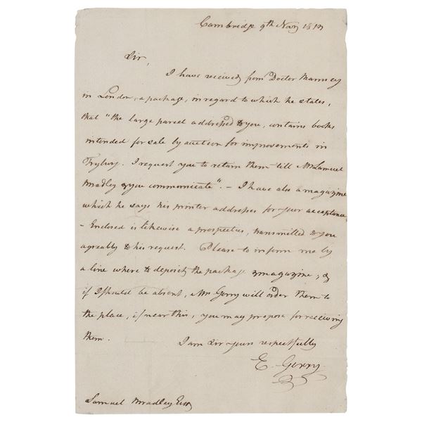Elbridge Gerry Autograph Letter Signed