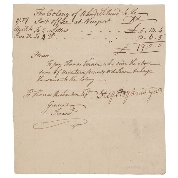 Stephen Hopkins Document Signed