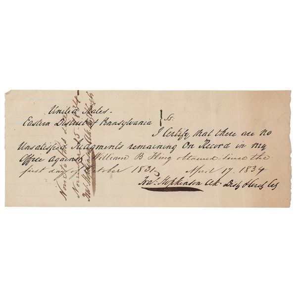 Francis Hopkinson Twice-Signed Document