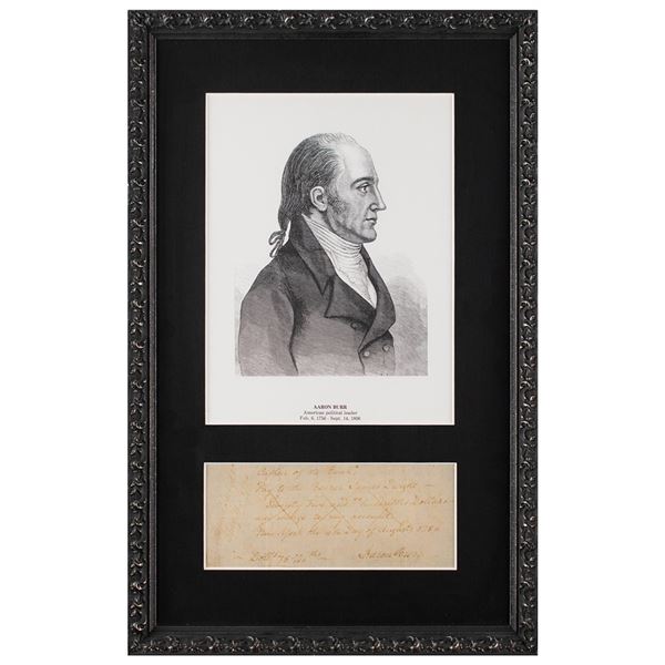 Aaron Burr Autograph Check Signed