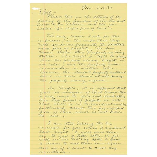 Howard Hughes Autograph Letter Signed
