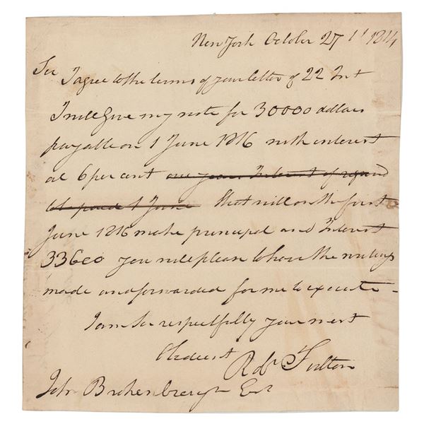 Robert Fulton Autograph Letter Signed