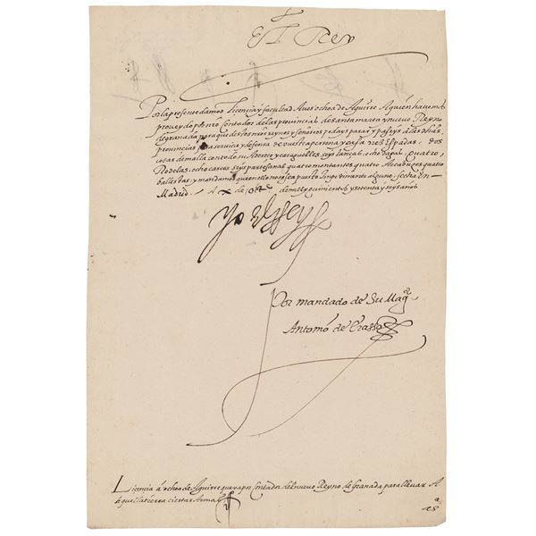 King Philip II Document Signed