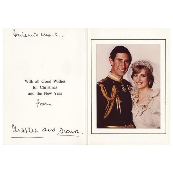 Princess Diana and Prince Charles Signed Christmas Card
