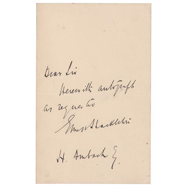 Ernest Shackleton Autograph Letter Signed
