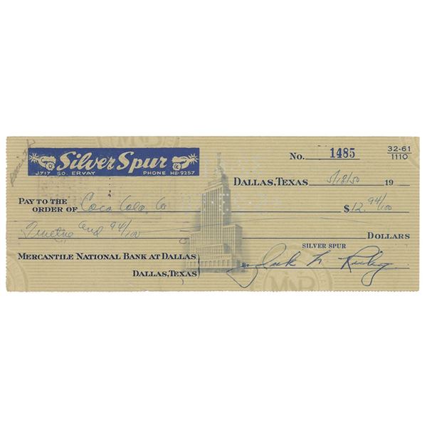 Jack Ruby Signed Check