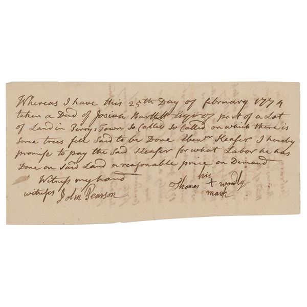 Josiah Bartlett Autograph Document Signed