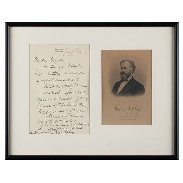 Roscoe Conkling Signature and Autograph Letter Signed